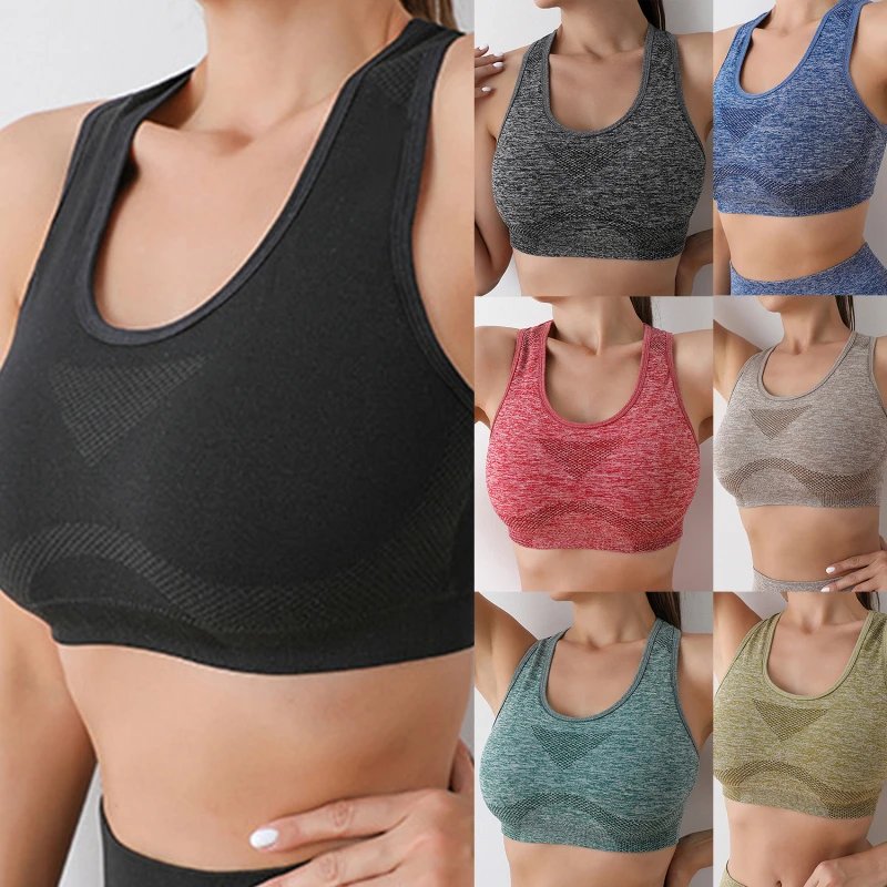 Women sports bras yoga top vest high shockproof quick-drying yoga gym running fitness underwear ladies seamless sportswear