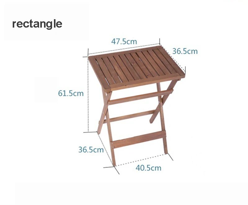 Solid wood balcony leisure folding table courtyard outdoor garden wood art retro storage table