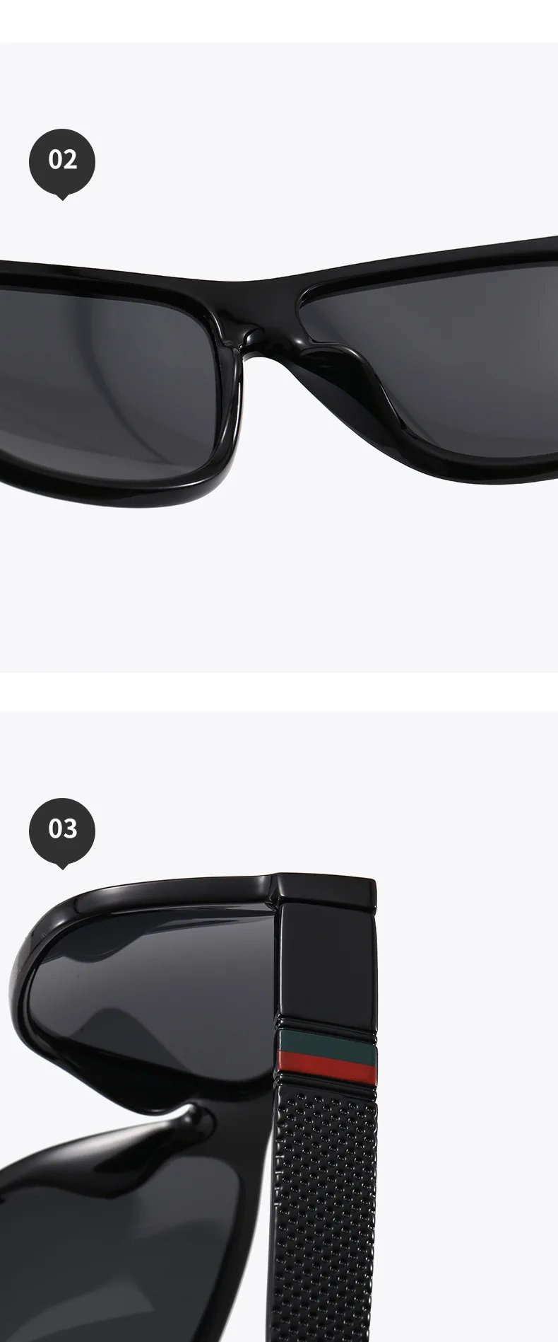 Fashion square polarized sunglasses men vintage plastic male sun glasses women stylish black sport shades uv400