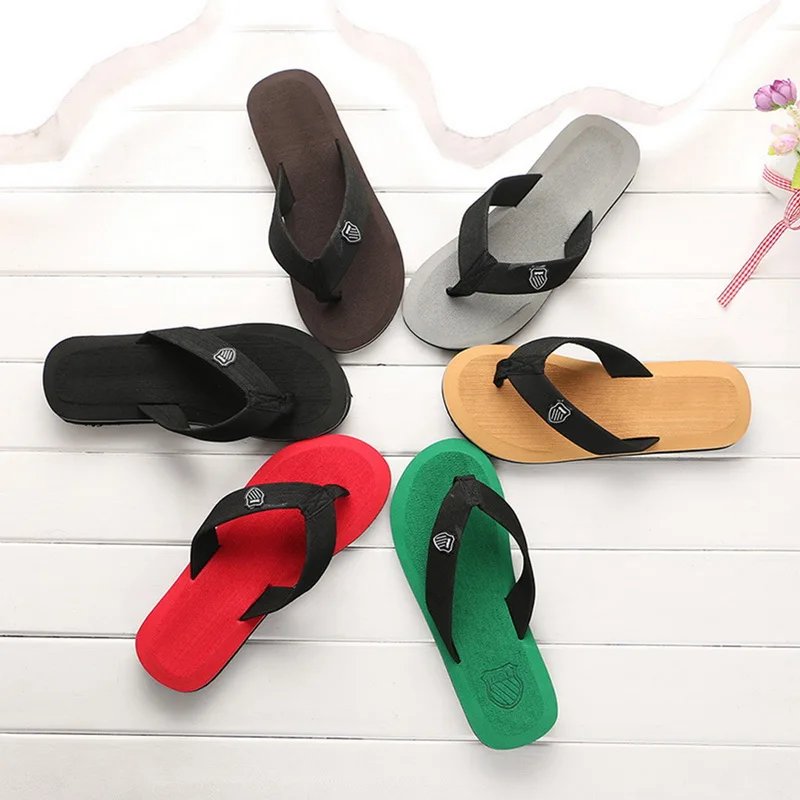 Casual slippers for men flip flops beach sandals summer non-slip flat slides men slippers indoor house shoes man male slipper