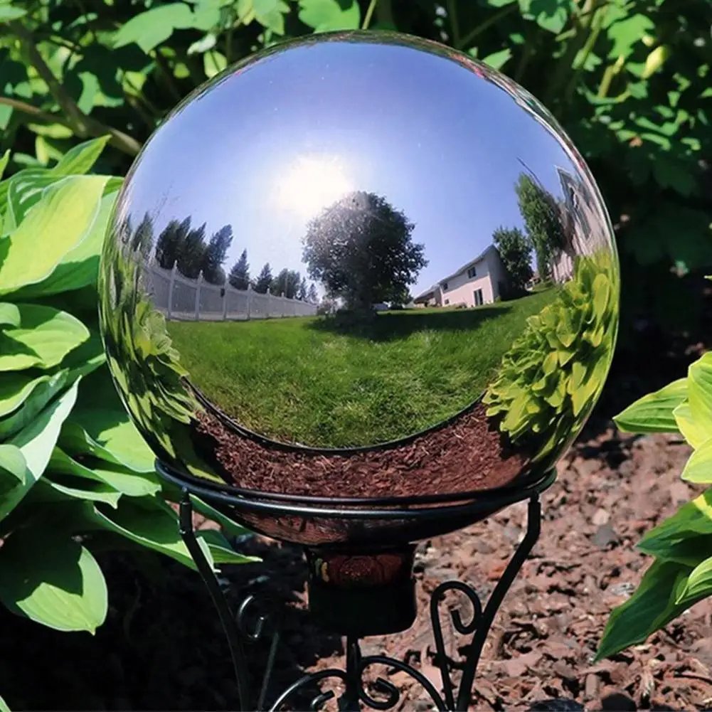 25mm~100mm 201 steel hollow ball decoration high gloss glitter sphere mirror hollow balls for home garden decoration supplies