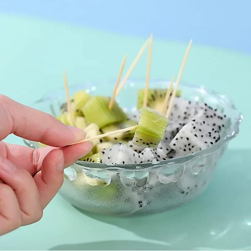 500pcs disposable natural bamboo toothpicks double headed cake fruit picks home kitchen restaurant portable teeth cleaning tool