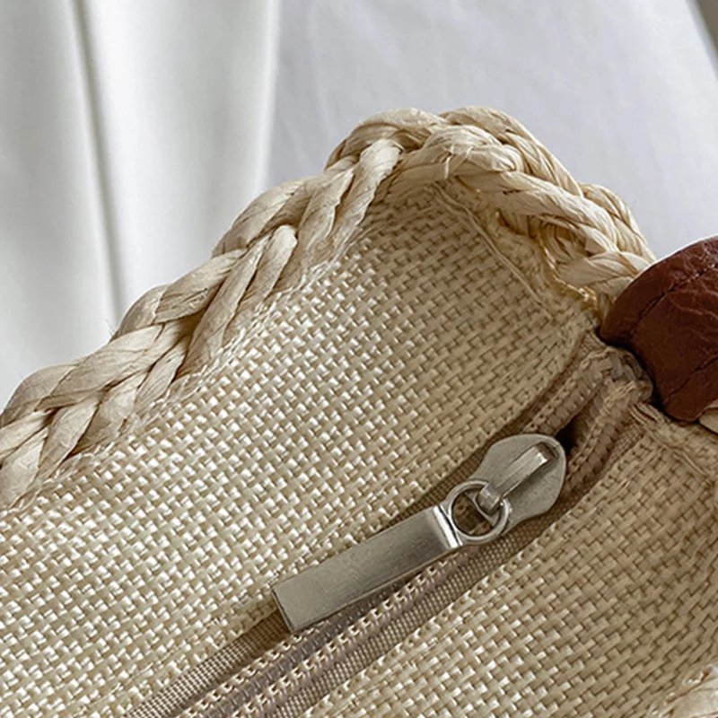 Yogodlns summer straw bag for women fashion semicircle crossbody bags rattan handmade messenger handbag travel beach bags tote