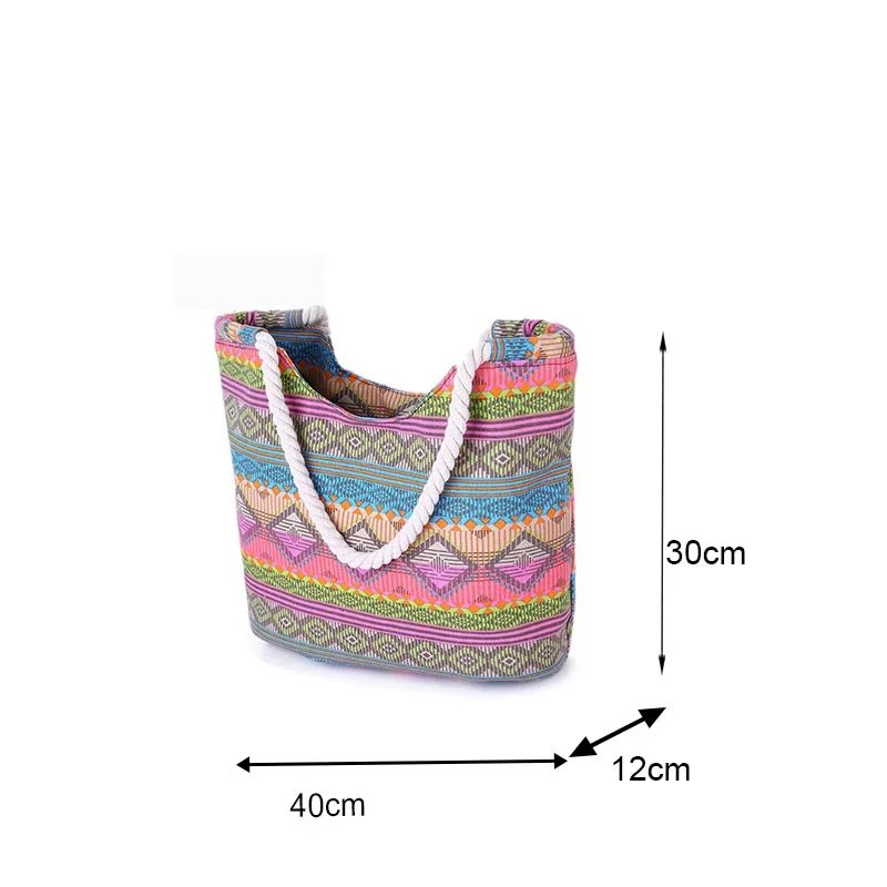 Casual summer beach women bag, hot sale high quality canvas handbags, fashion shoulder  lunch bag