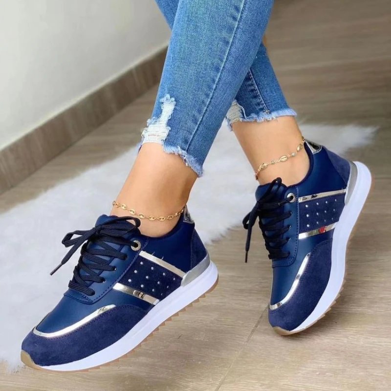 2024 women's mesh sneakers patchwork lace up flat shoes for women lightweight female shoes classic versatile zapatillas de mujer