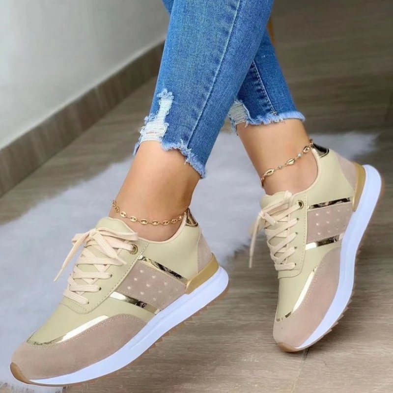 2024 women's mesh sneakers patchwork lace up flat shoes for women lightweight female shoes classic versatile zapatillas de mujer