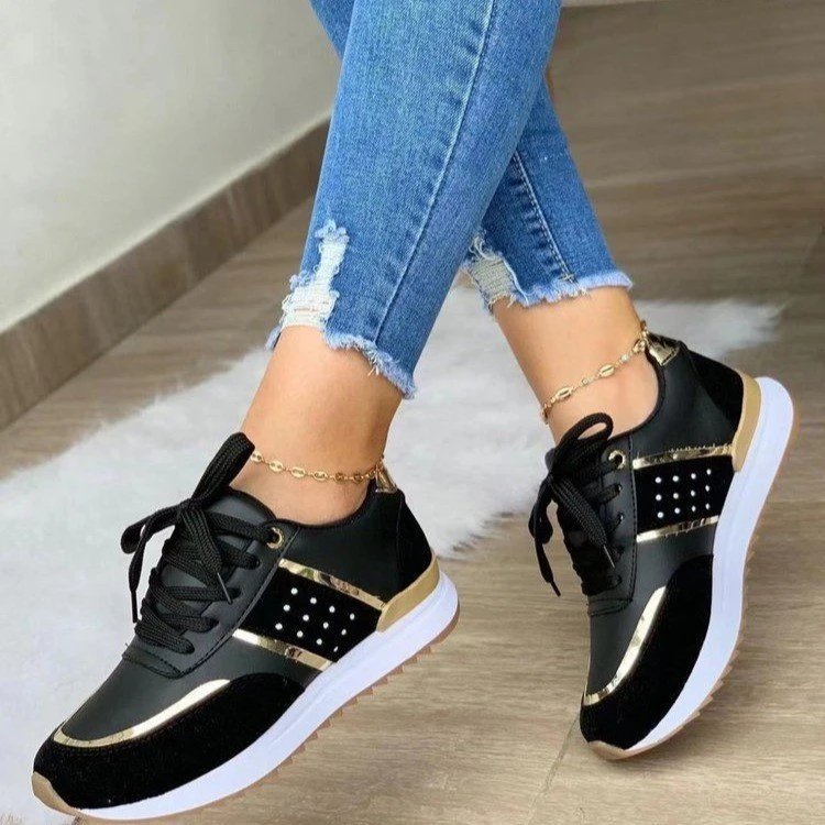 2024 women's mesh sneakers patchwork lace up flat shoes for women lightweight female shoes classic versatile zapatillas de mujer