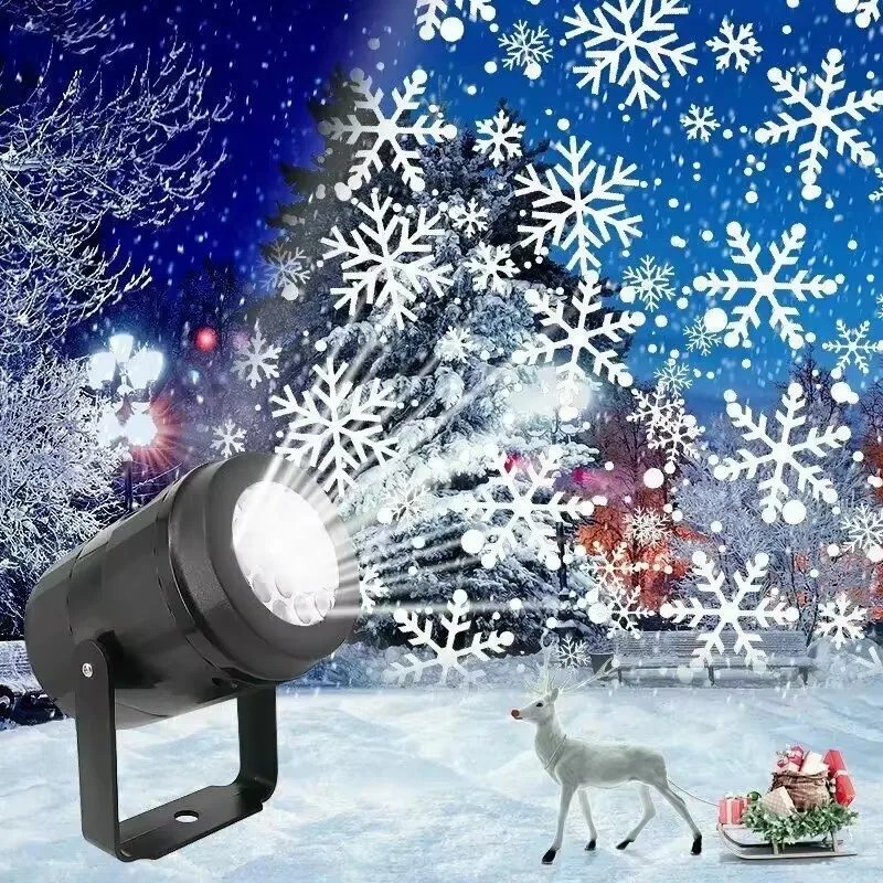 Usb led rotating dynamic snowflake projector fairy lights indoor lamp for living room home decor party new year christmas gifts