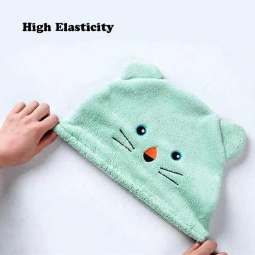 Adorable Animal-Themed Kids Hair Drying Towel Cap - Ultra-Soft Microfiber Quick Dry Turban
