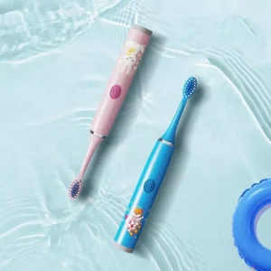 Kids' Fun Cartoon Sonic Electric Toothbrush with Multiple Brush Heads & Rechargeable Waterproof Design