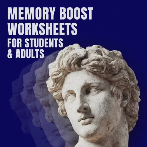 Memory Boost Worksheets for Students & Adults | Printable Digital Download | Brain Training eBook, Memory Techniques, Study & Recall Tools
