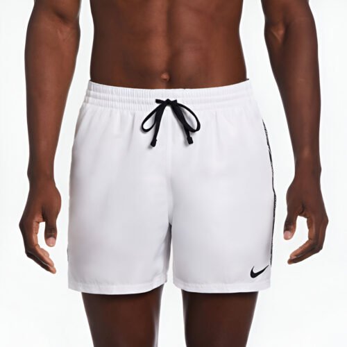 Nike Swim Men's White Lace-Up Swimwear - Spring/Summer Polyester Trunks