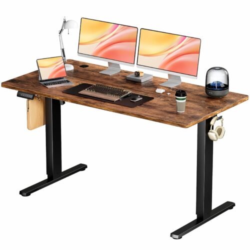 Electric Height Adjustable Standing Desk 55x24 Inch Ergonomic Work Table