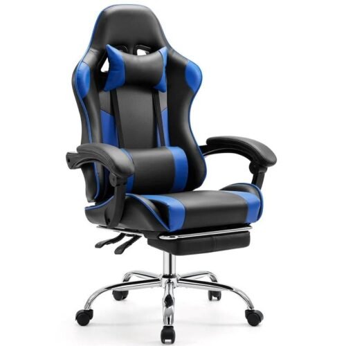 Ergonomic Racing Gaming Chair with Adjustable Height, Flip-Up Armrests, and Lumbar Support