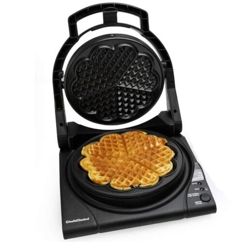 5 Heart-Shaped Waffle Maker with Texture & Color Settings