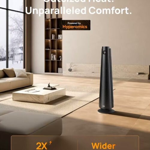 30" Tower Space Heater with Remote, 120° Oscillation, Thermostat & Timer