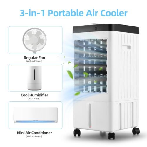 15904-1755cd.jpg 8L Portable Evaporative Air Cooler Fan with Remote Control and Humidifier - 65W