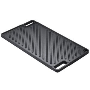 Reversible Pre-Seasoned Cast Iron Griddle with Non-Stick Surface for BBQ and Cooking
