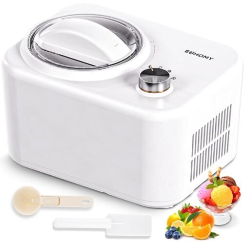 1 Quart Automatic Ice Cream Maker with Compressor, 3 Modes & Keep Cool Function
