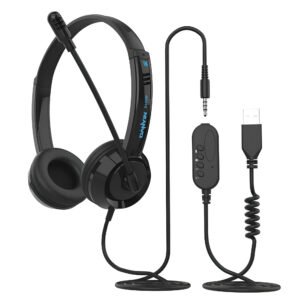 USB & 3.5mm Wired Headset with Microphone