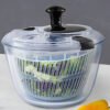 16466-c6dfac.jpg Glass Salad Spinner with One-Handed Press for Easy Vegetable Drying