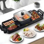 2-in-1 Electric Grill & Hot Pot Combo – 2400W Smokeless Nonstick Cooker