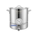 5 Gallon Stainless Steel Brewing Kettle with Thermometer & Ball Valve