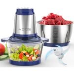 500W Electric Food Processor with 8-Cup Glass & Stainless Steel Bowls, 2 Speeds