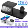 4-in-1 Wireless Charging Station with Alarm Clock for iPhone, Apple Watch & AirPods