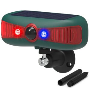 Solar-Powered Motion Sensor Security Alarm with 129DB Sound & Flashing Light