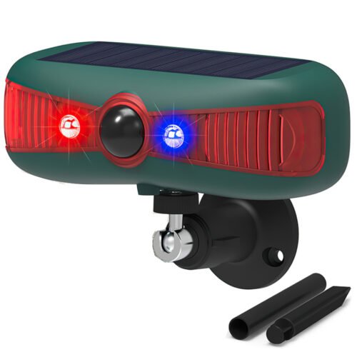 Solar-Powered Motion Sensor Security Alarm with 129DB Sound & Flashing Light