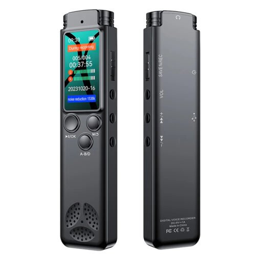 64GB Digital Voice Recorder with Noise Reduction, MP3 Player, 24hr Continuous Recording