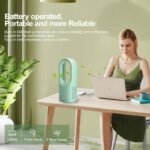 Portable Bladeless Desk Fan with 3 Cooling Speeds – Quiet Touch Control Fan for Bedroom