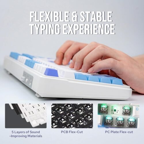 Wireless Mechanical Gaming Keyboard - Hot Swappable Gasket with Five-Layer Padding
