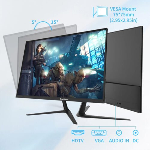 24 Inch FHD 1080p Computer Monitor with 75Hz Refresh Rate and AMD FreeSync