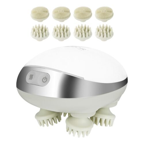 Rechargeable Electric Scalp Massager with Heat for Hair Growth and Stress Relief