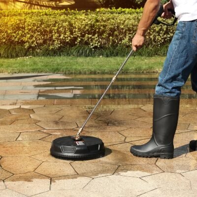 15" Floor Surface Pressure Washer Attachment with Quick-Connector for Concrete Cleaning