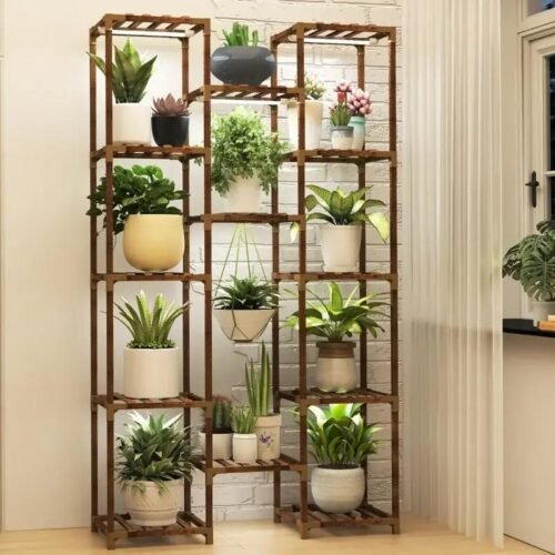63" Plant Stand with Grow Light, 13-Tier Plant Rack, Boho Decor for Indoor & Outdoor Use