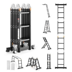 Multi-Purpose Folding Ladder with Scaffold Boards