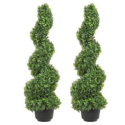 Artificial Boxwood Spiral Topiary Plant