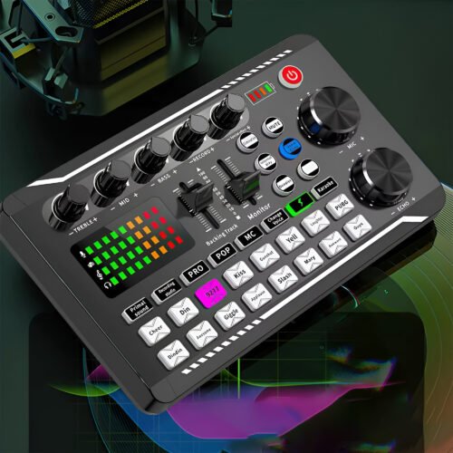 Portable Podcast Studio Kit with Condenser Mic & Sound Mixer for Live Recording