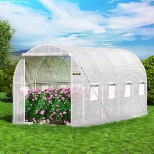 Walk-in Tunnel Greenhouse 15x7x7 ft – Portable Plant Hot House with Waterproof Cover