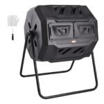 Large 43-Gallon Outdoor Compost Bin – Rotating Dual Chamber Tumbler for Garden
