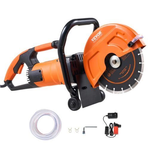 9-Inch Electric Concrete Saw – 1800W Cutter with 3.5" Depth for Wet/Dry Cutting
