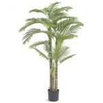 Artificial Gold Cane Palm Tree – Lifelike 6.5ft Tall Indoor Greenery for Home & Office