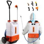 Battery-Powered Backpack Sprayer with Cart – 4 Gal, Adjustable Pressure, Multi-Nozzle
