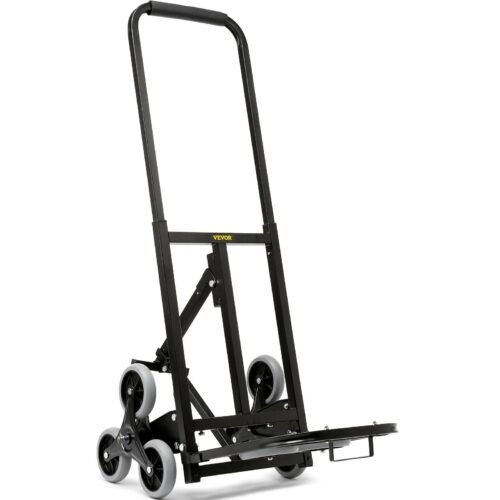 375lbs Capacity Stair Climbing Cart - Foldable Hand Truck Dolly with 10 Wheels