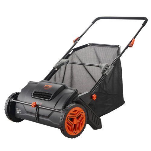 21-Inch Push Lawn Sweeper with Large Hopper Bag for Leaves & Grass