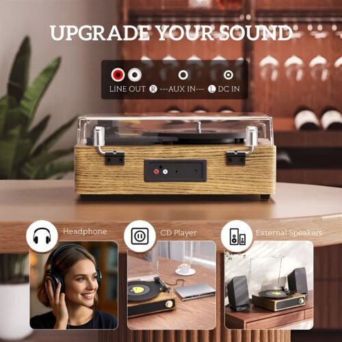19023-9b7546.jpg 3-Speed Bluetooth Record Player with Built-in Speakers, AUX, USB, and RCA Output