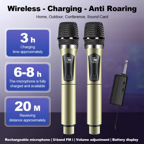 19152-5cfd08.webp Wireless Rechargeable Handheld UHF Microphone with Receiver for Karaoke and Meetings